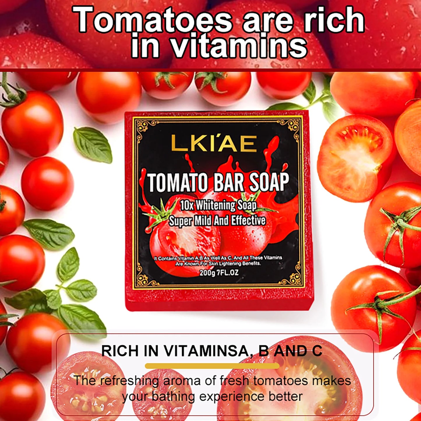 AILKE Tomato Whitening Soap for Face and Body Dark Spots