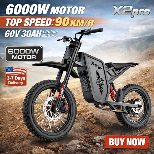 Freego X2 Pro Electric Motorcycle Off Road Ebike 6000W Motors