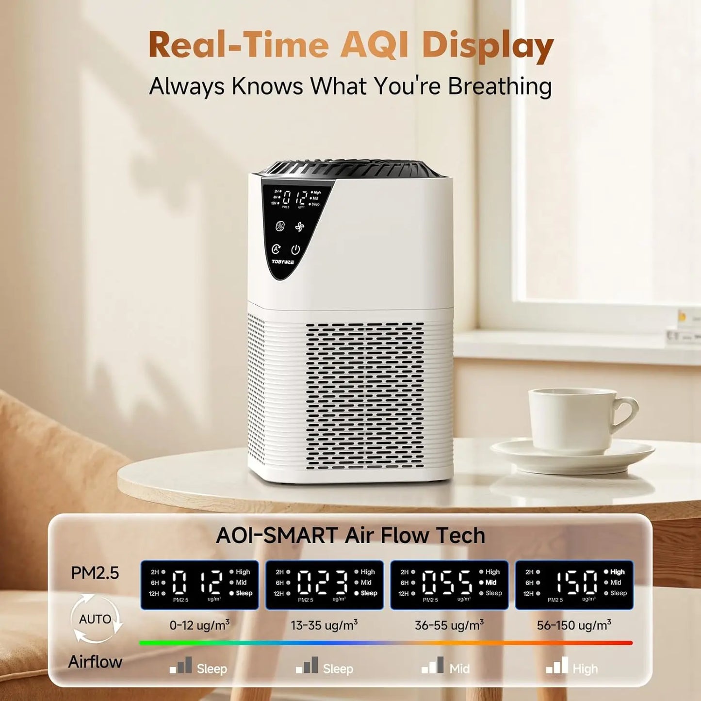 H13 True HEPA Air Purifier With Fragrance Diffuser For Home