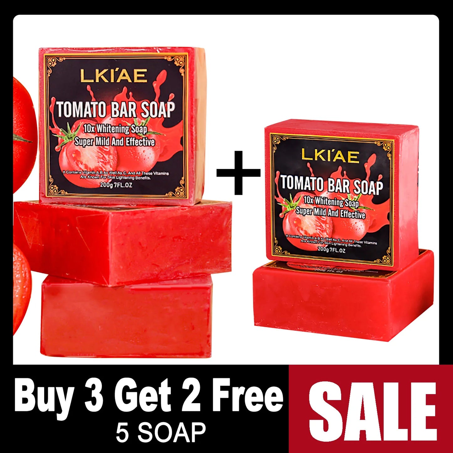 AILKE Tomato Whitening Soap for Face and Body Dark Spots