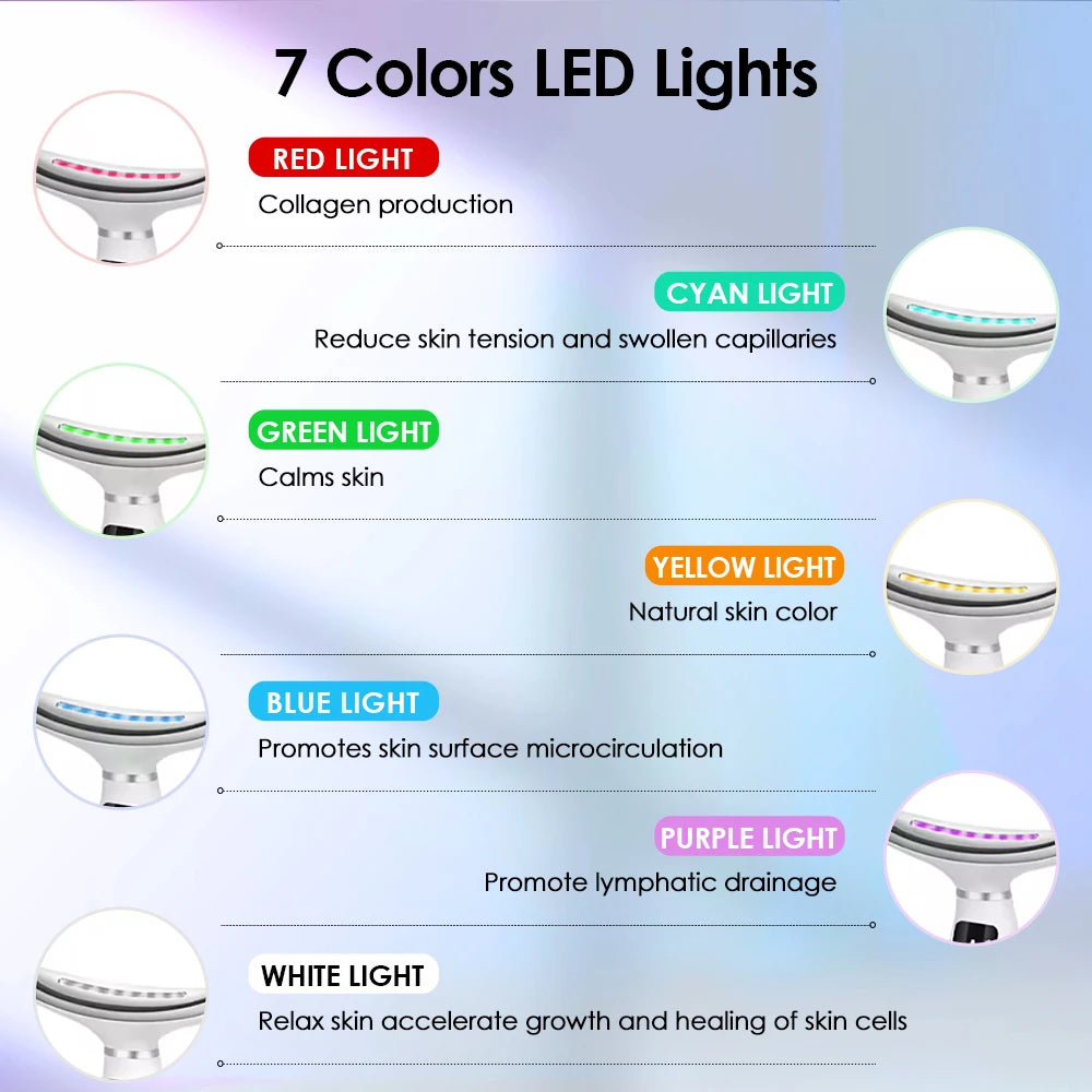LED Photon Therapy Neck And Face Lifting Massager Device