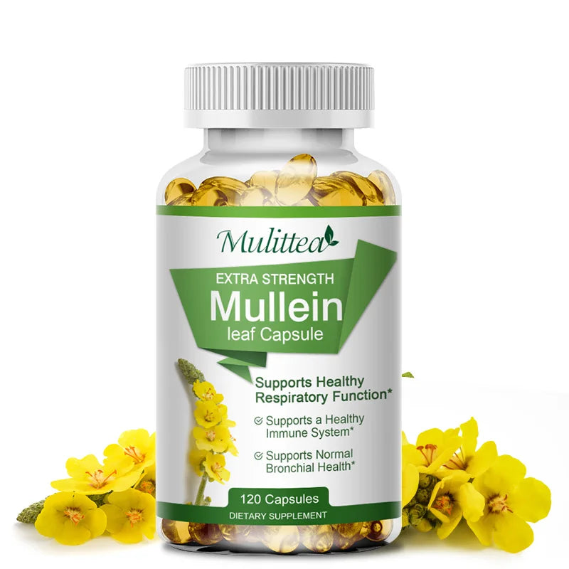 Mulittea Mullein Leaf Capsules Respiratory Support Supplement