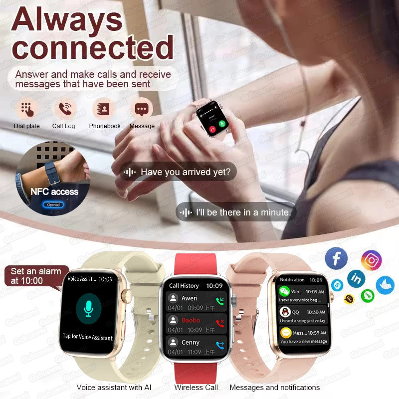 AI Smart Diagnosis Watch HRV PPG Heart Rate Monitor NFC