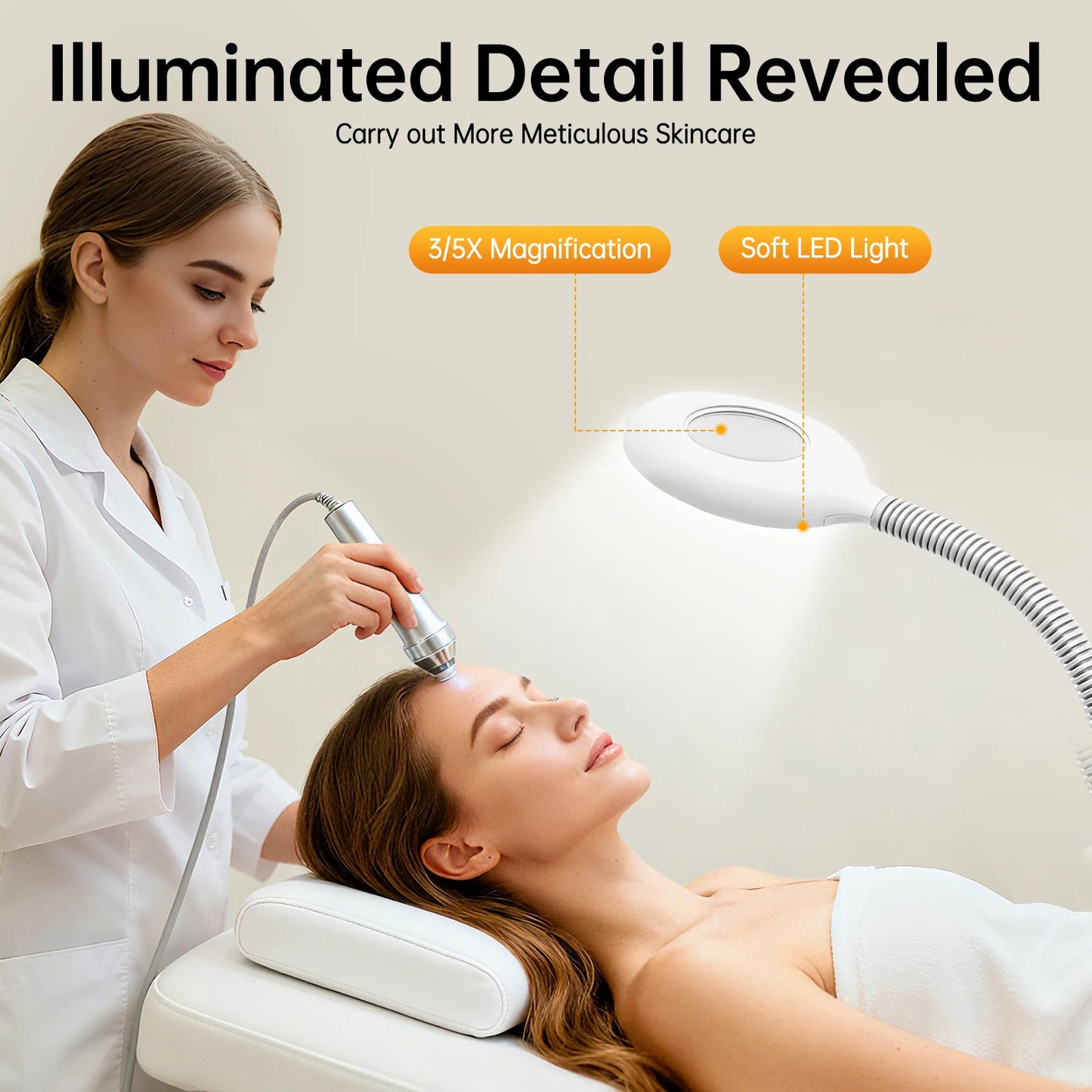 Bymaocar White Professional Facial Steamer 800W 110V Two In One