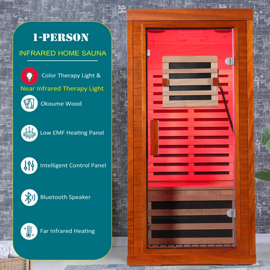 Far Infrared Sauna Front Door With Low EMF Light Therapy