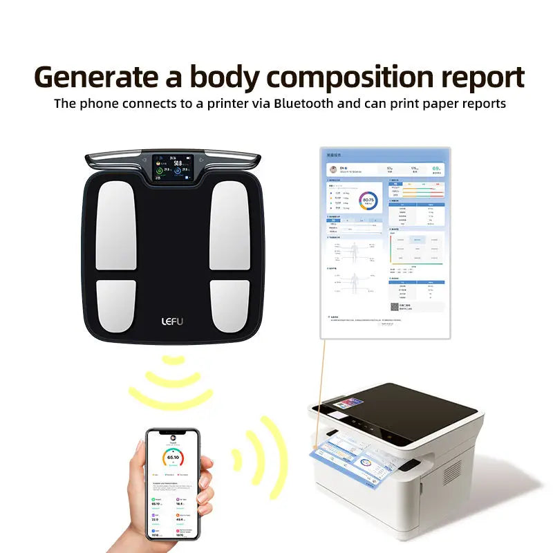 Smart Scale With 8 Electrode Body Composition BMI Fat Mass