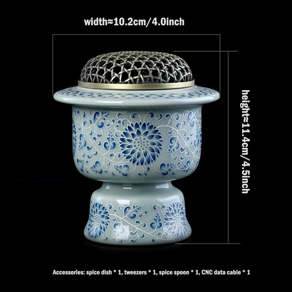 Electric Aroma Burner Zen Ceramic Incense Censer Six Speed