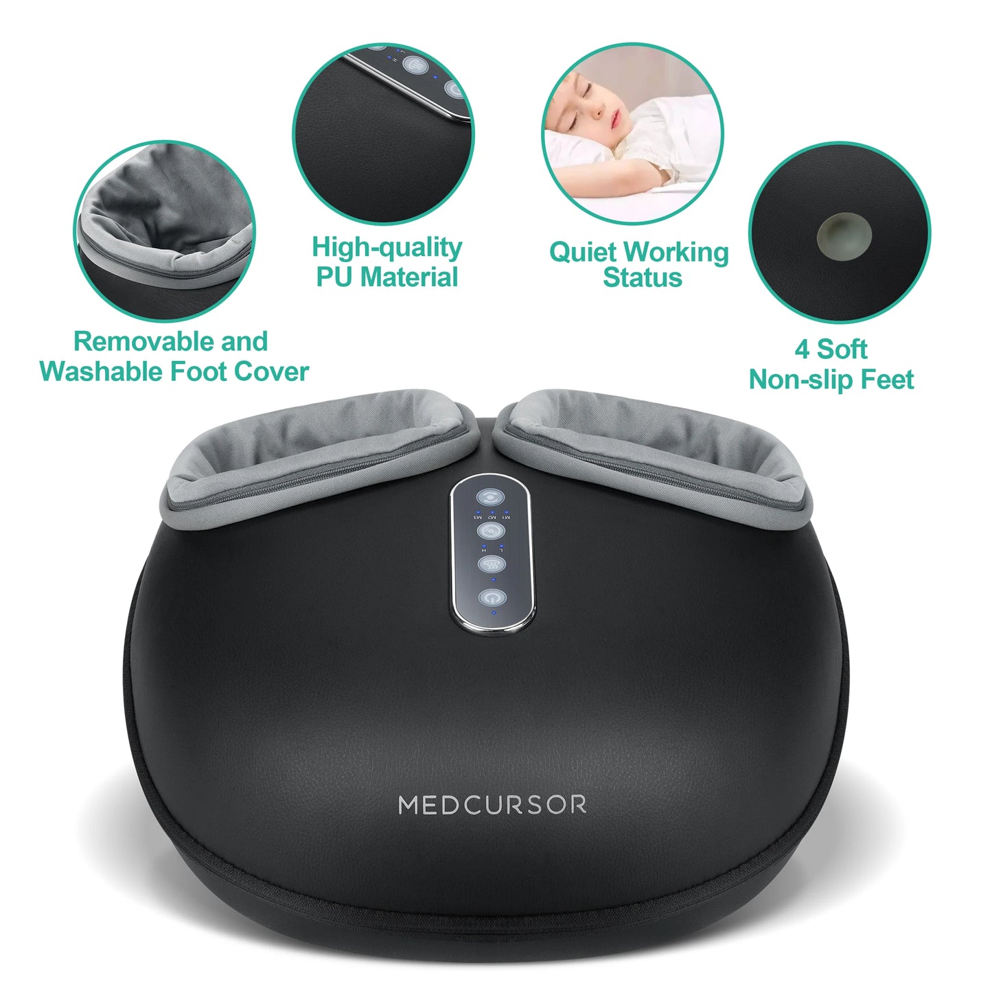 Medcursor Shiatsu Foot Massager With Heat Roller For Pain Relief