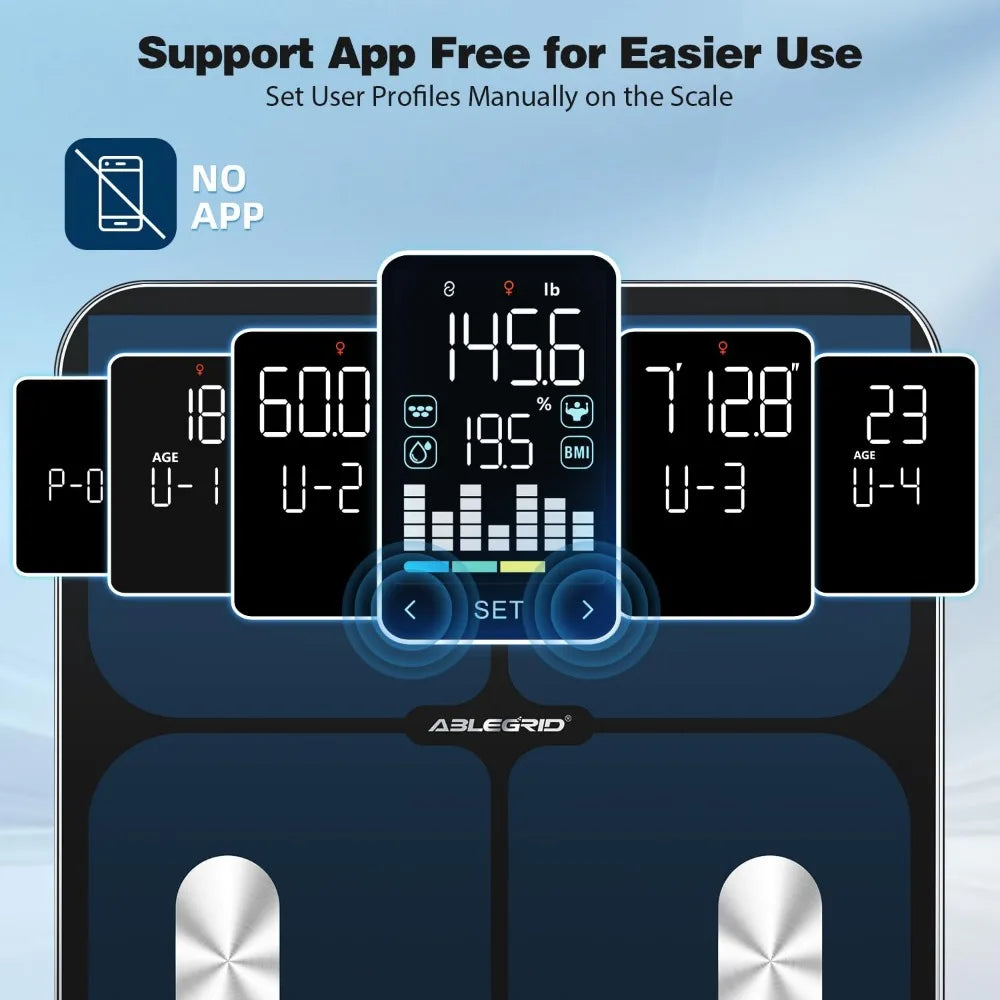 Smart Digital Body Fat Scale With LED Display BMI Tracking
