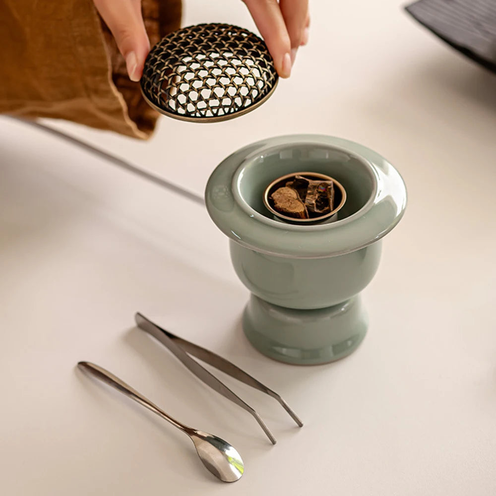 Electric Aroma Burner Zen Ceramic Incense Censer Six Speed