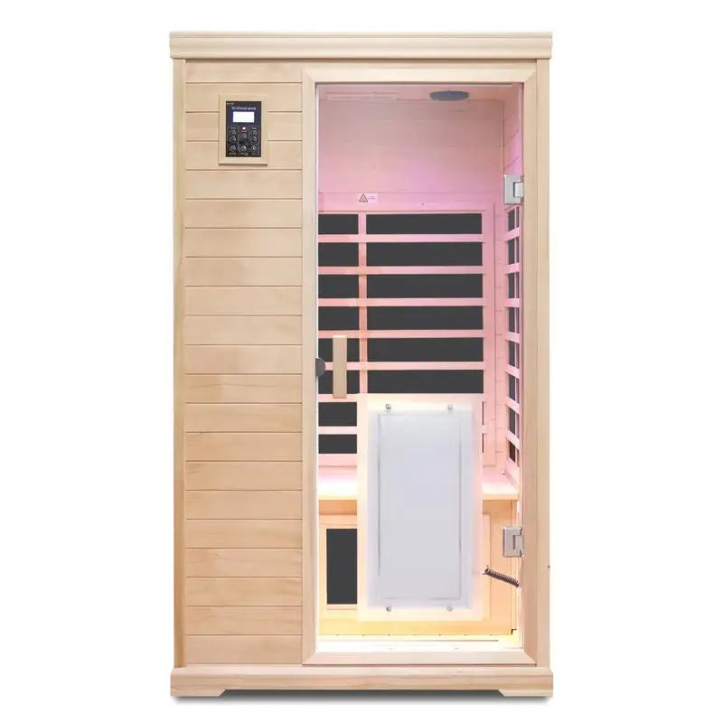 Two-Person Far-Infrared Hemlock Indoor Sauna Room for Relaxation and Health Benefits