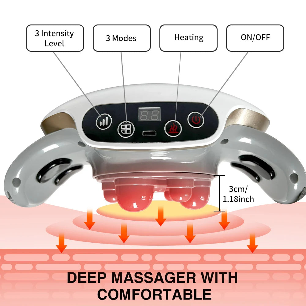 Abdominal Massager with Heat, Electric Stomach Massager for Digestive Comfort, Kneading Belly Massage for Office Home