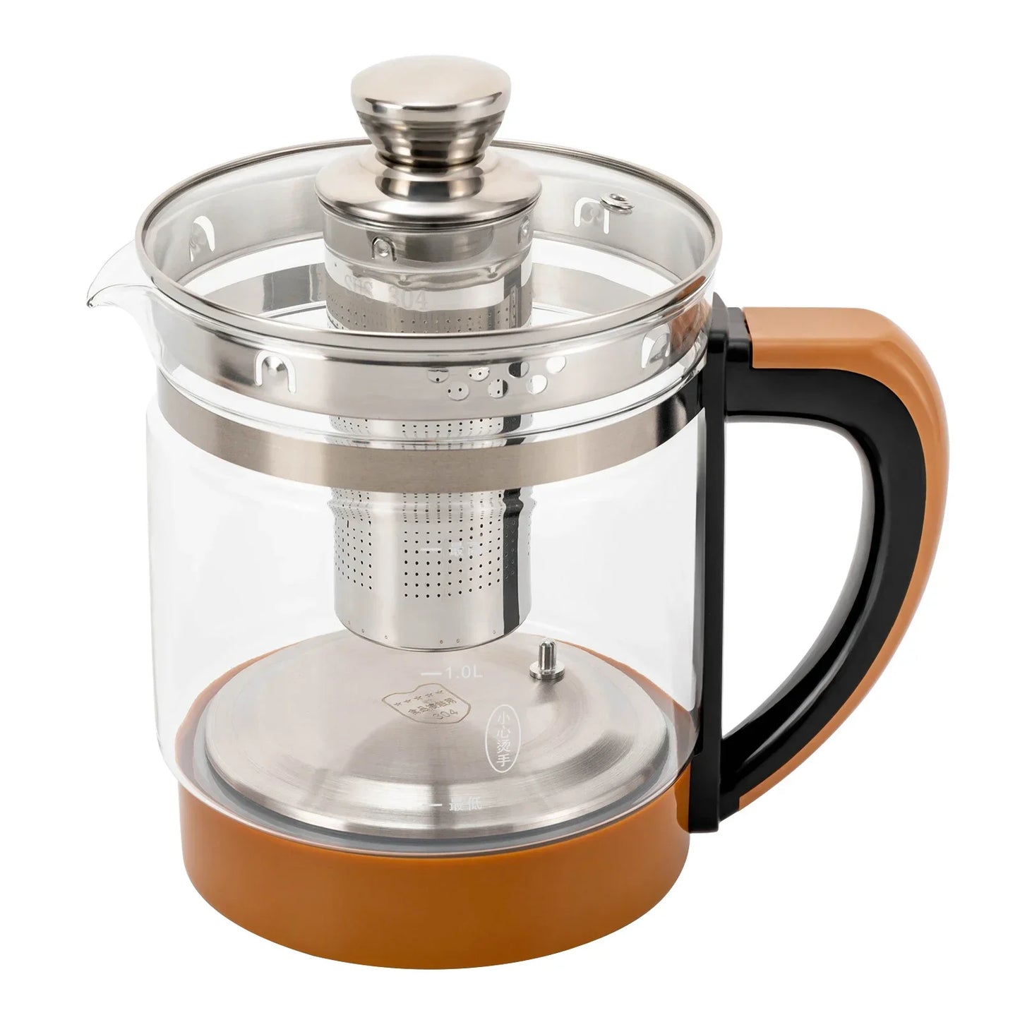 Bymaocar Multifunctional Glass Kettle With Filter And Digital Heating Base