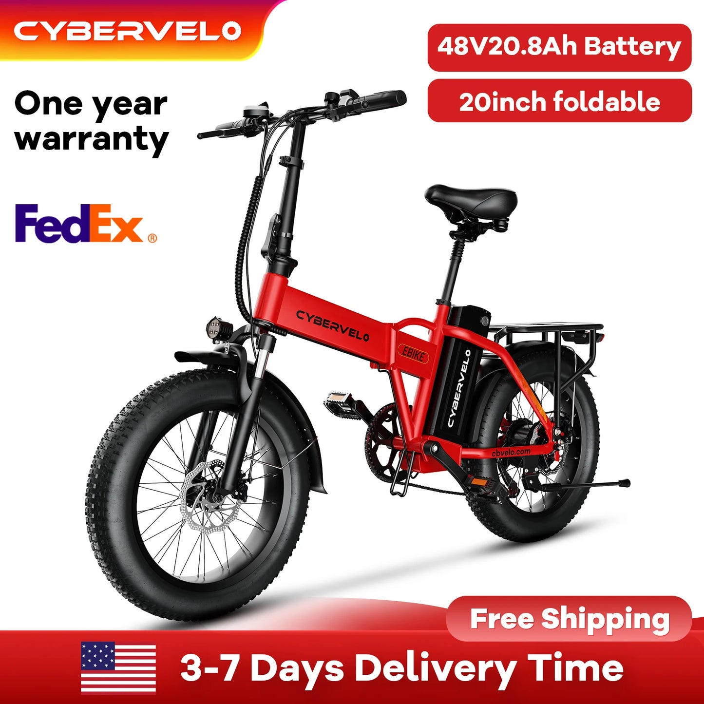 CYBERVELO Mars700 Removable Battery Folding EBike Pro