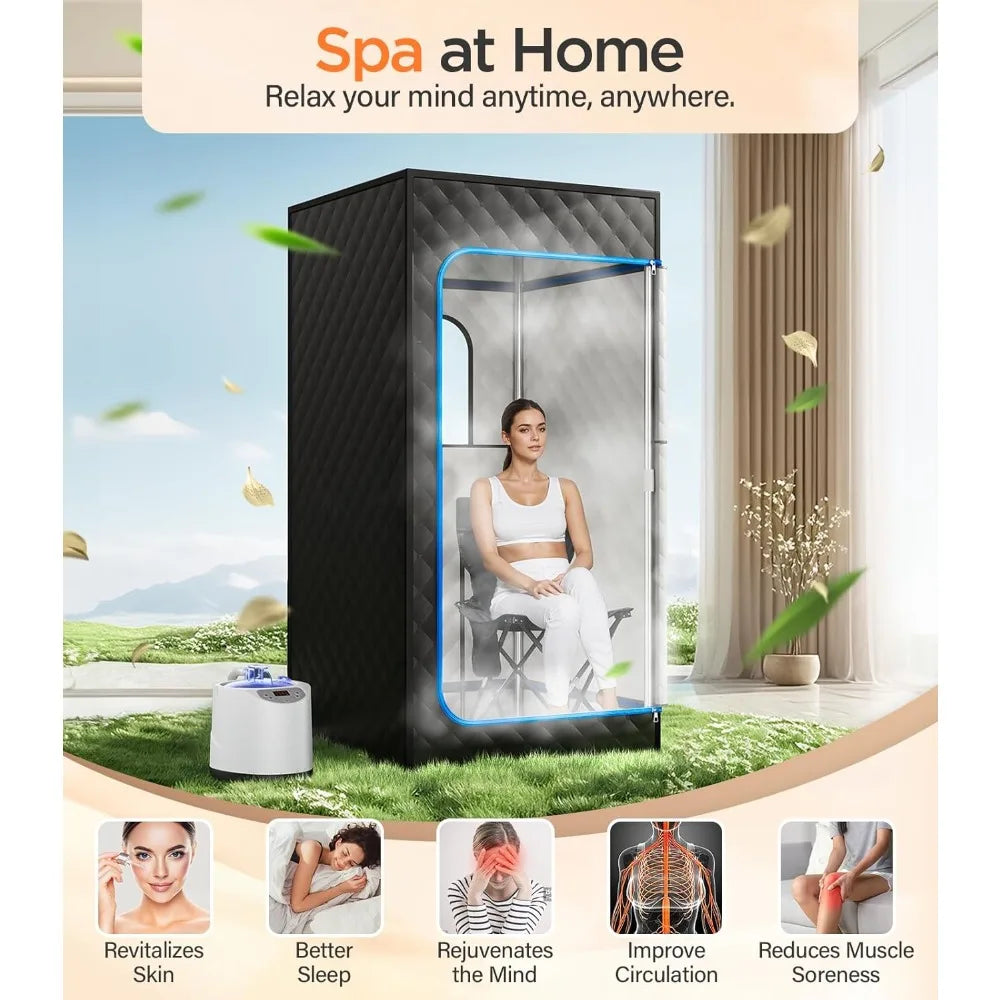 Portable Home Steam Sauna Tent With 1200W Heater 3L Capacity