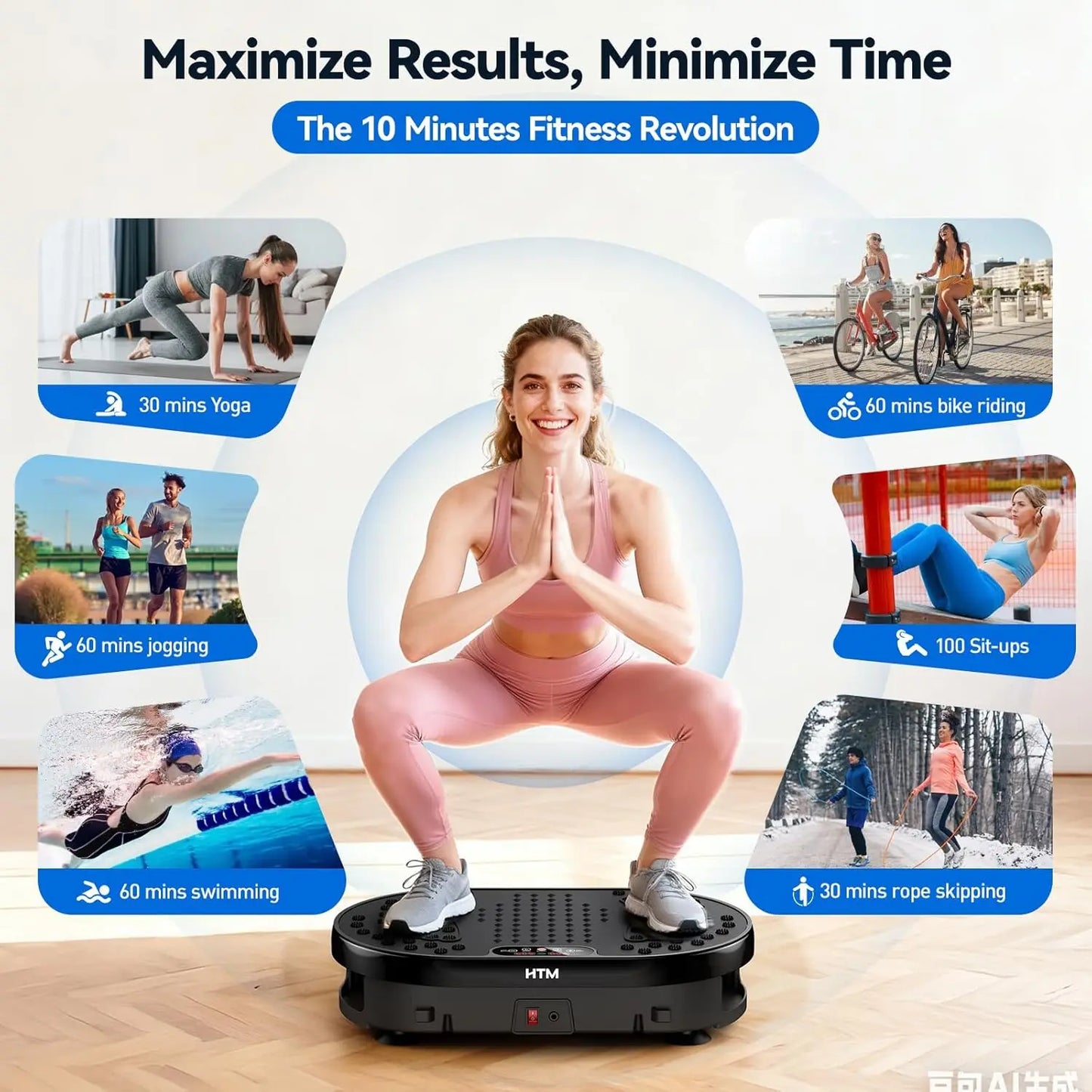 Vibration Plate Exercise Trainer With 120 Speed Levels 9 Modes