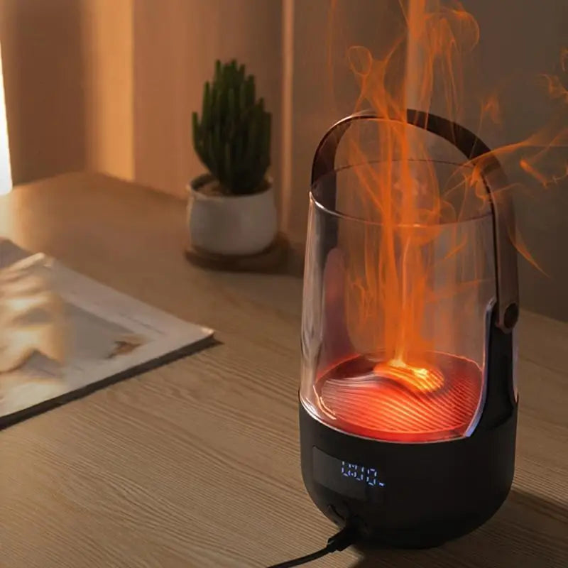 LISM Flickering Flame Diffuser Humidifier With Timer