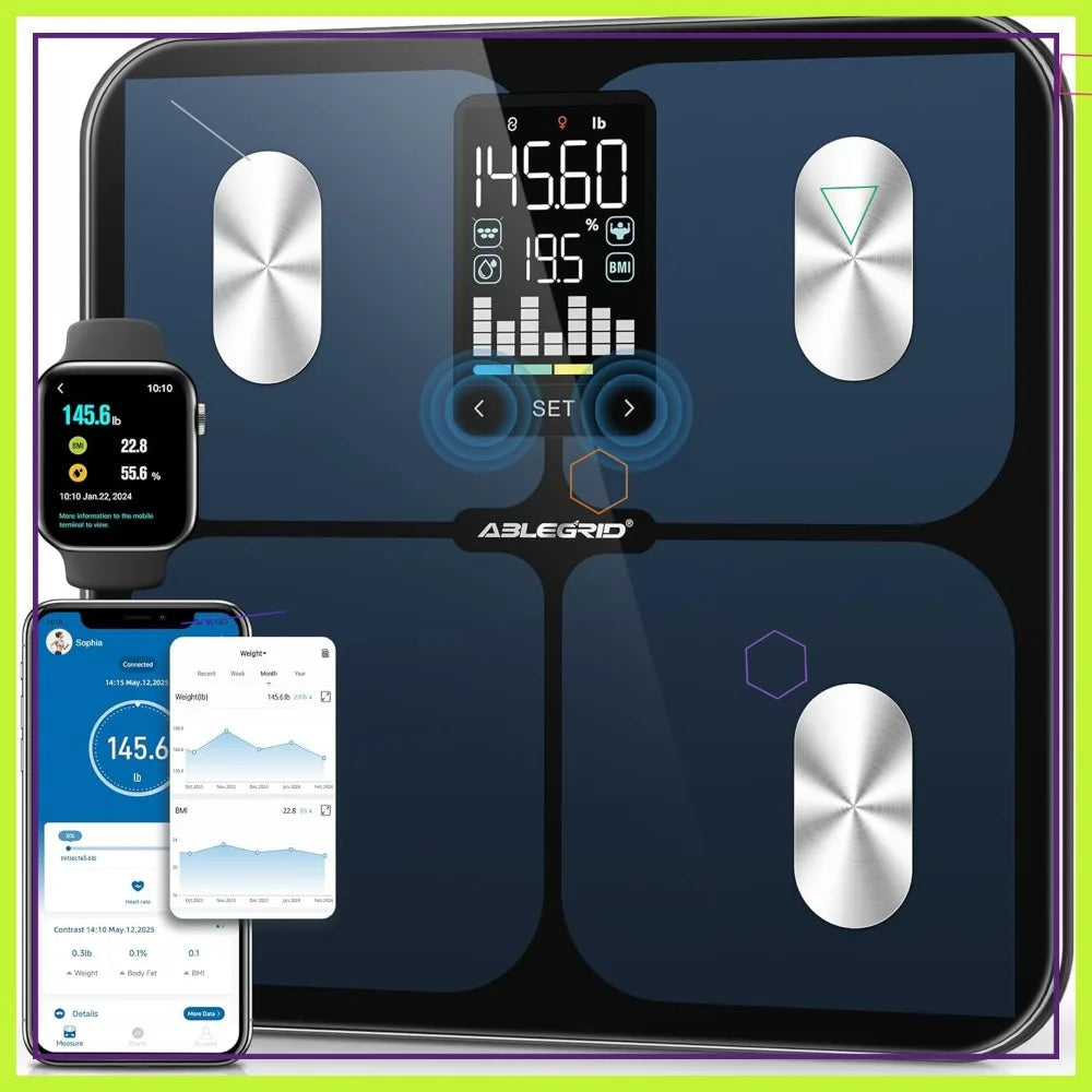 Smart Digital Body Fat Scale With LED Display BMI Tracking