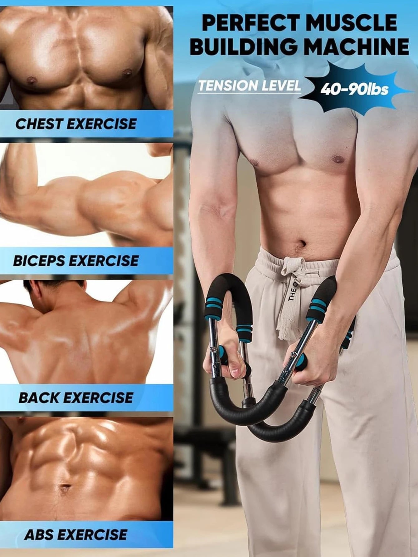 NONED Arm Trainer Adjustable Chest Expander For Upper Body