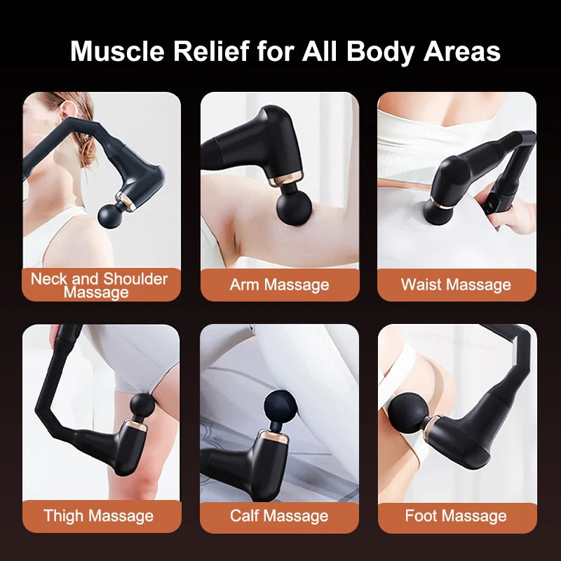 Fascia Massage Gun Electric Back Massager Professional Muscle Massage Machine High Frequency Body Massager With Extended Handle