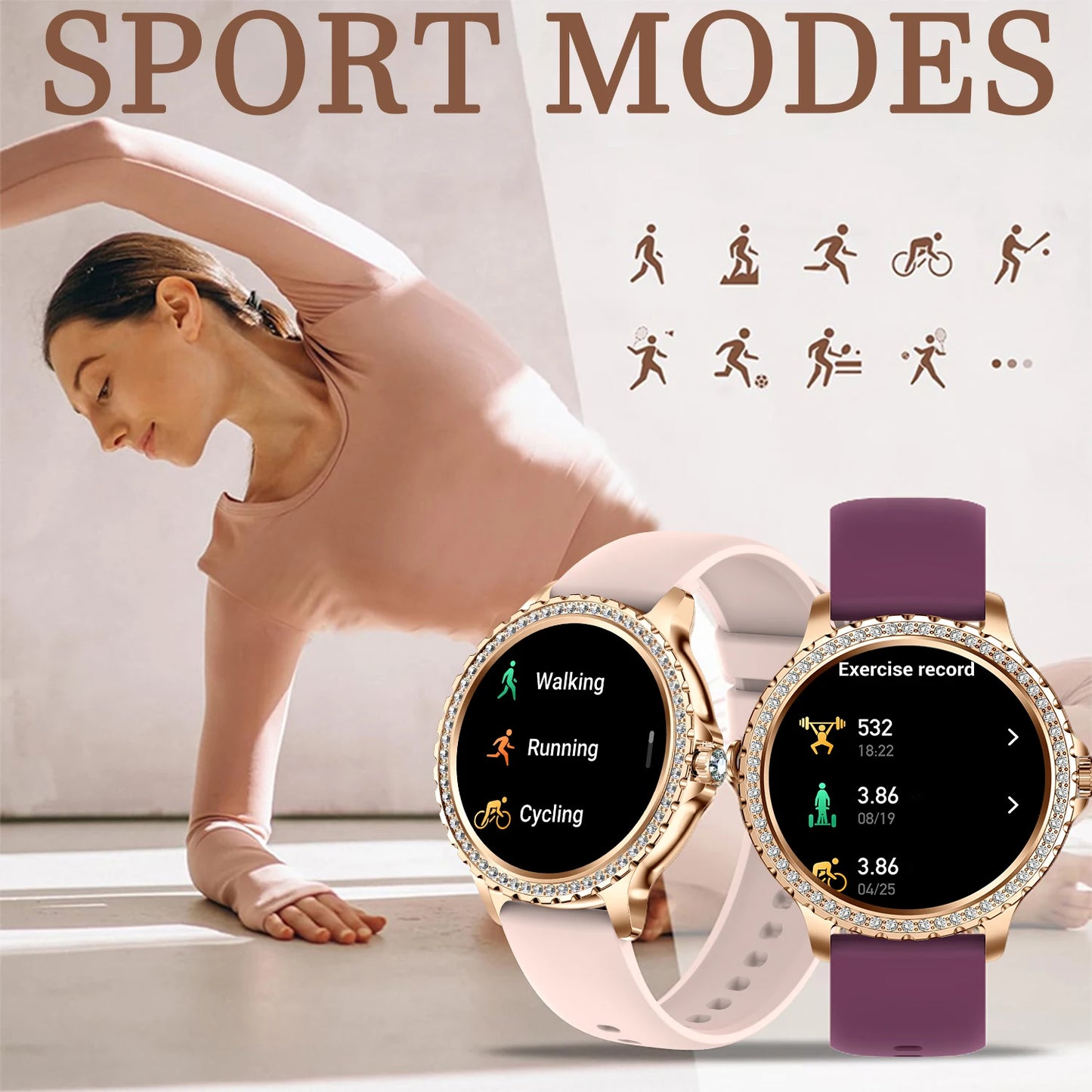INNOFOVO Women's Smartwatch Touchscreen Fitness Tracker Wireless Calls