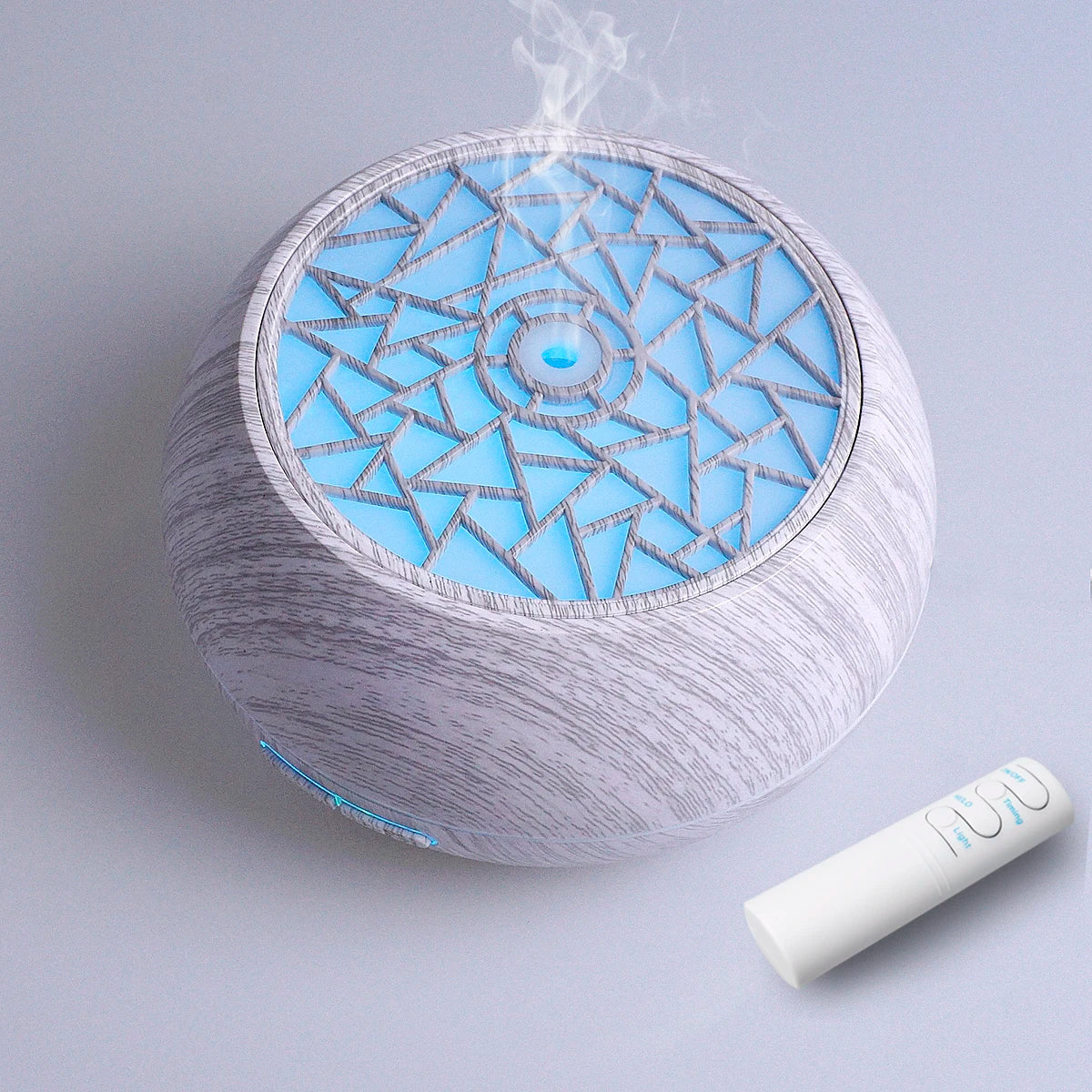 Oeny Wood Grain Ultrasonic Diffuser With Remote 7 LED Lights