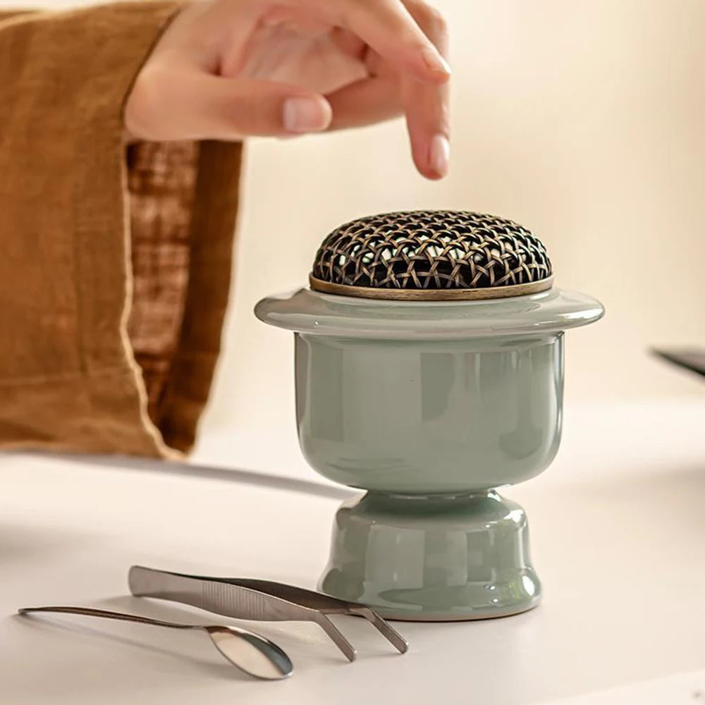 Electric Aroma Burner Zen Ceramic Incense Censer Six Speed