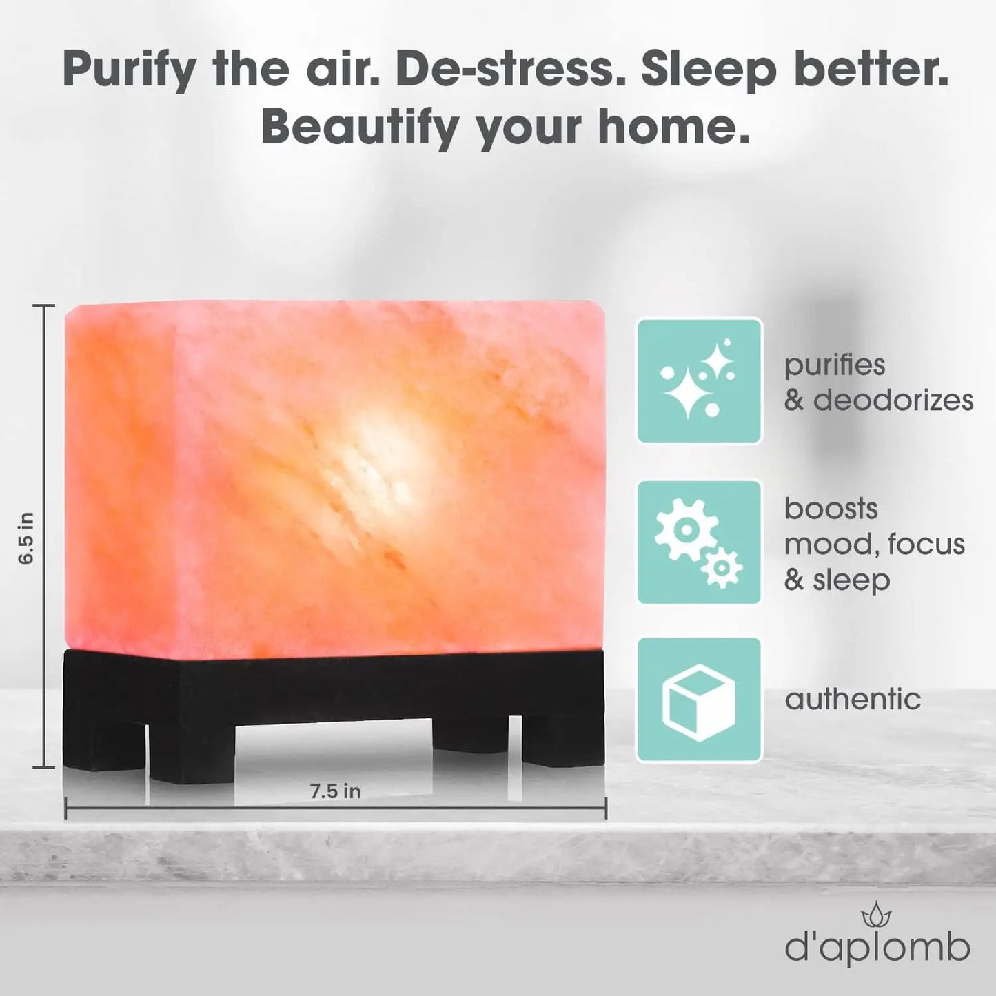 Authentic Himalayan Salt Lamp With Wood Base Dimmer