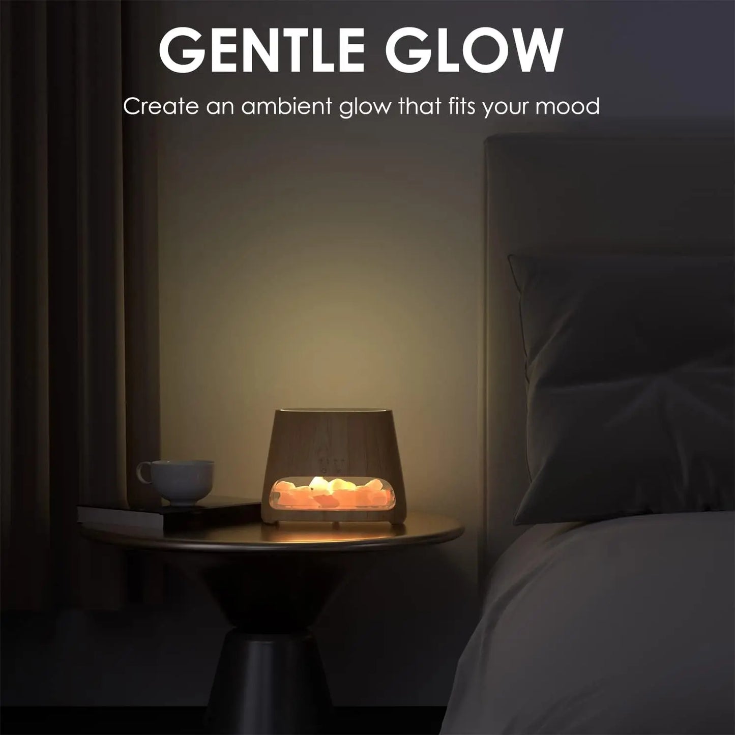 XMSJ 2-in-1 Essential Oil Diffuser Himalayan Salt Lamp Auto Off