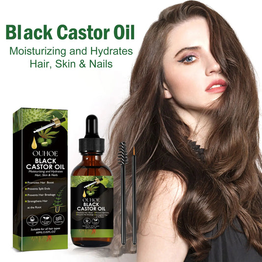 Ouhoe 100 Percent Organic Castor Oil Hair Growth Serum For Hair Loss