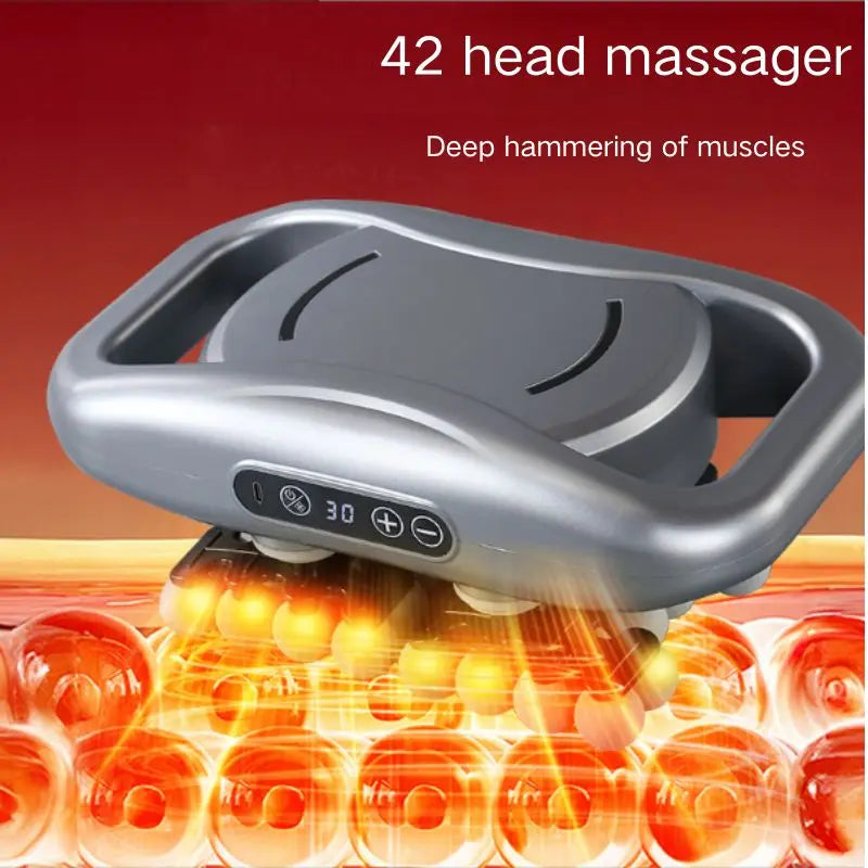 42-Head Massage Gun With LED Display And 9 Speed Modes