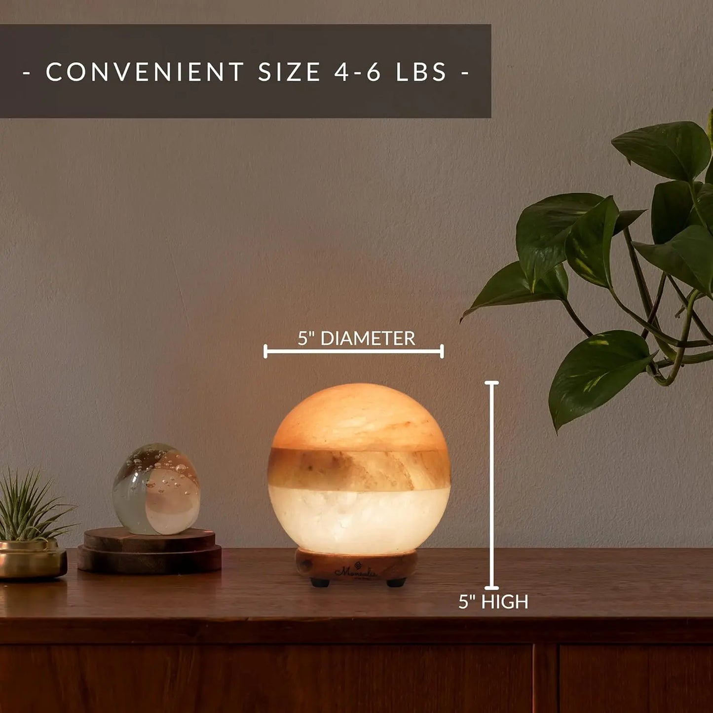 XMSJ Dual Illumination Himalayan Salt Lamp Globe With Dimmer