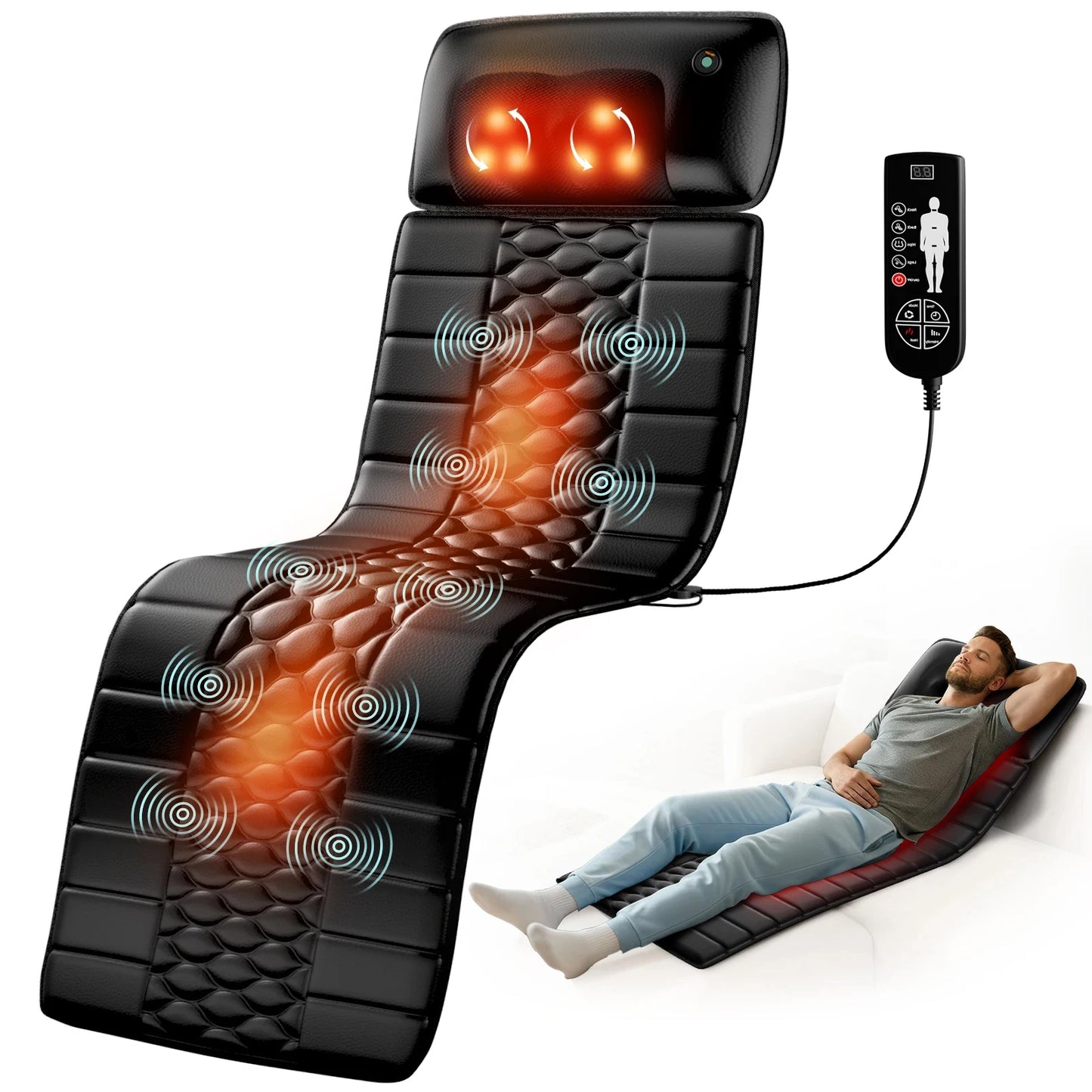 HIMOUTA Shiatsu Full Body Massage Mat With Detachable Massager Pad