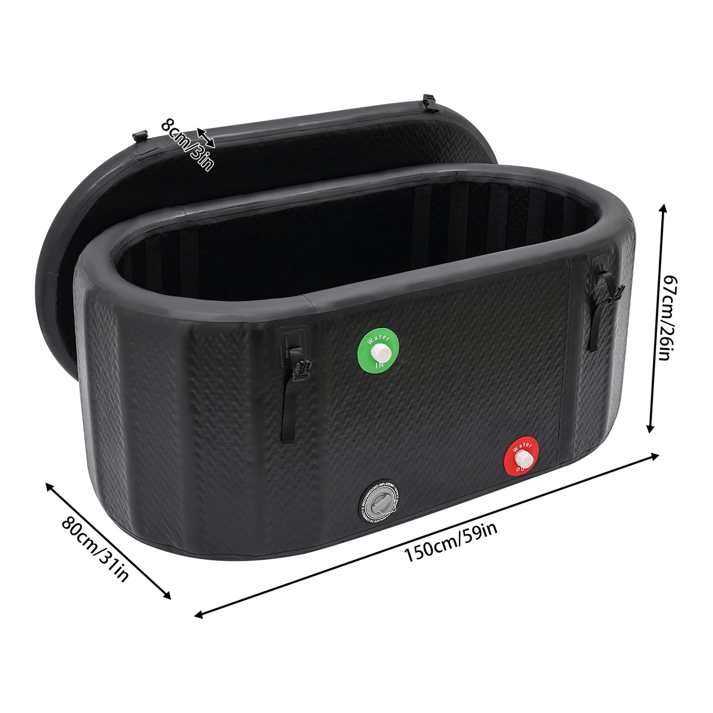 Inflatable Ice Bath Tub Athletes Recovery Cold Plunge Pump 370L