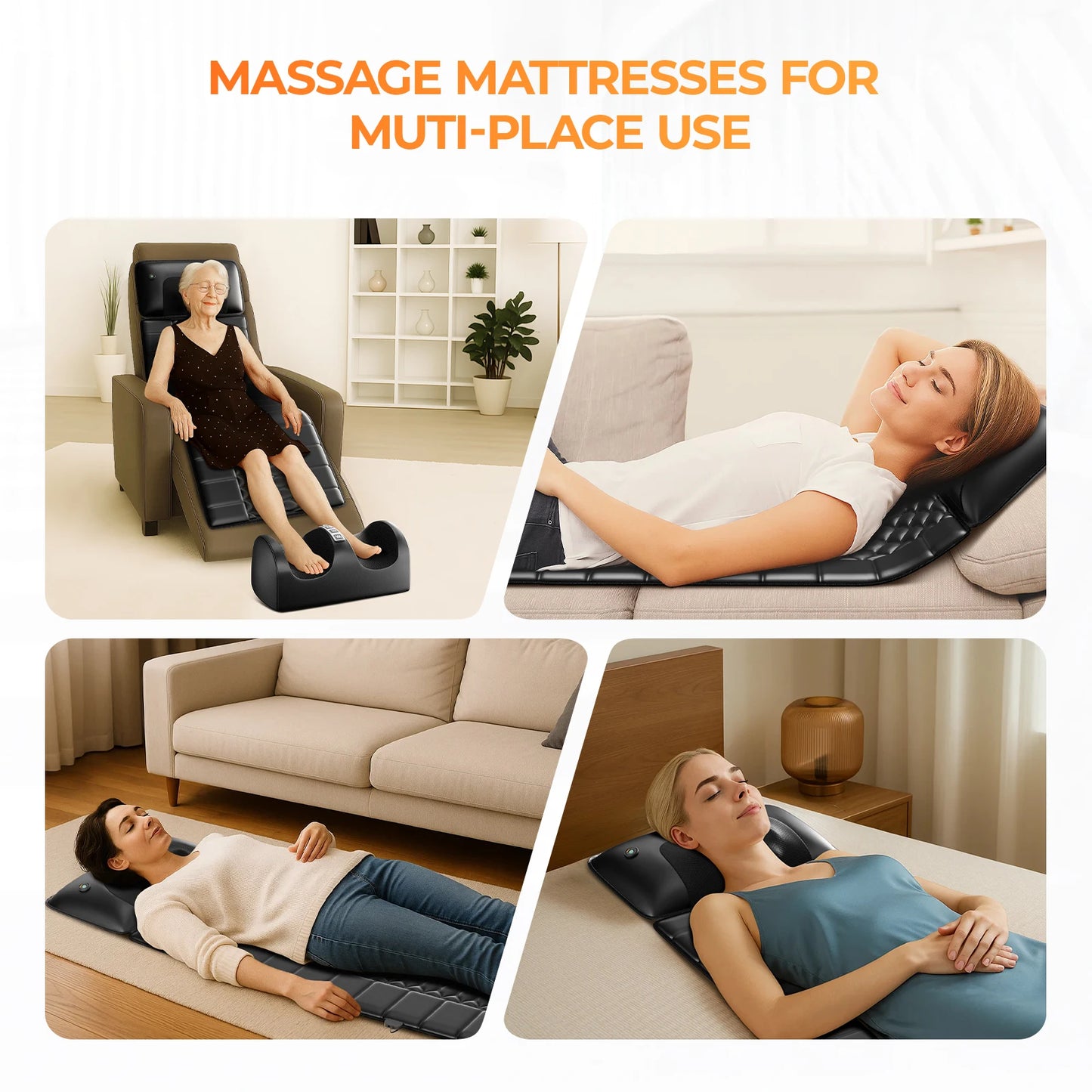 HOMEMASSA Shiatsu Full Body Massage Mat With Heat Vibration