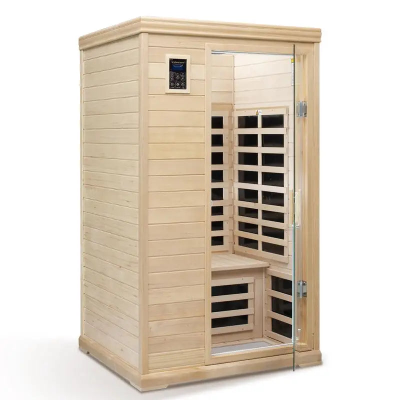 Two-Person Far-Infrared Hemlock Indoor Sauna Room for Relaxation and Health Benefits