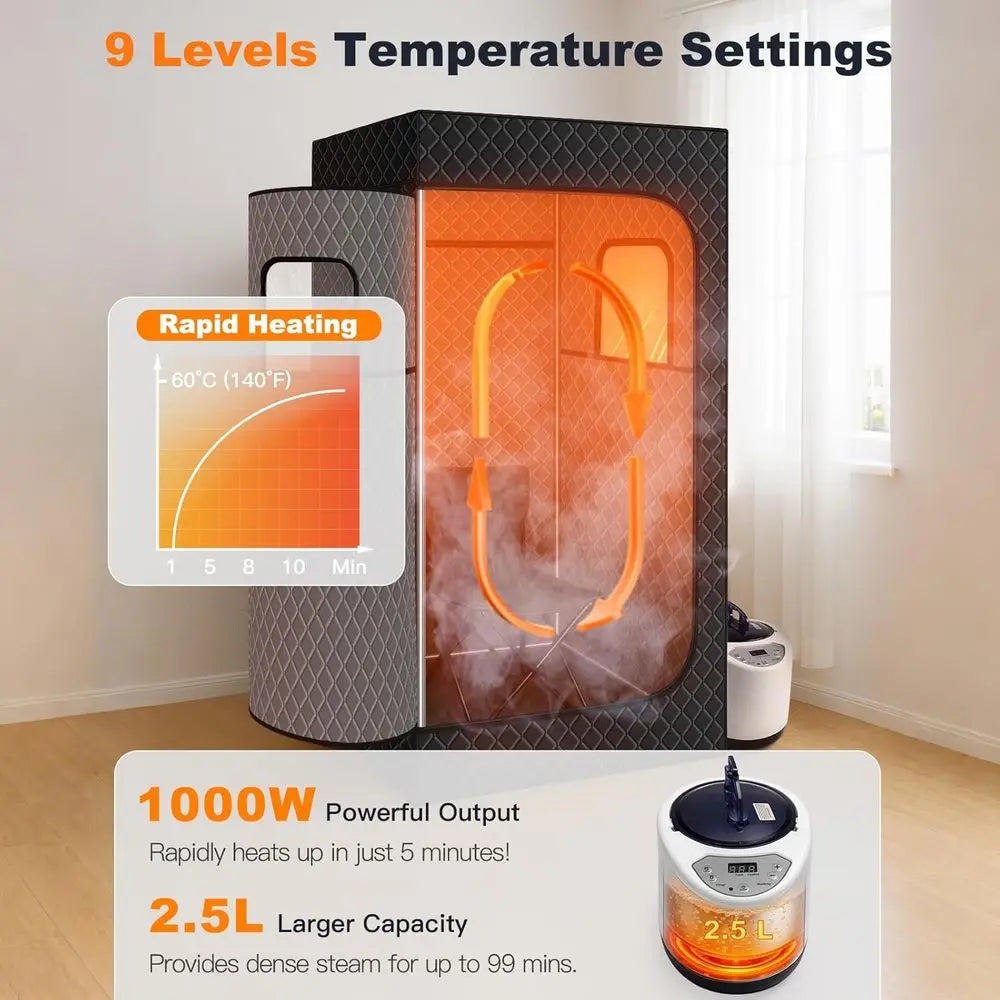 Portable Home Sauna Tent With 1000W Steamer For Relaxation