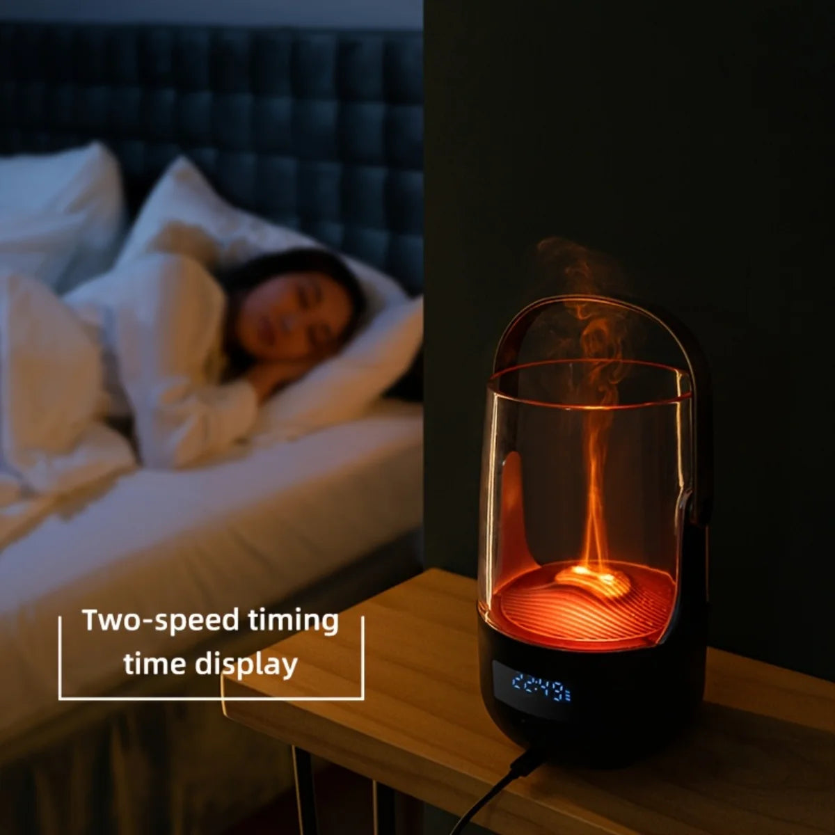 LISM Flickering Flame Aroma Diffuser Humidifier Timer Auto Off
