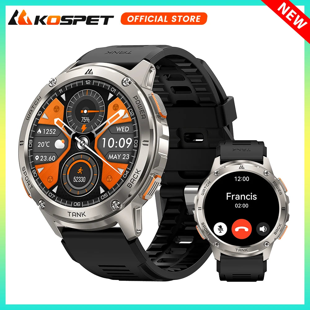 KOSPET Tank T3 Smartwatch Military Fitness AMOLED Bluetooth