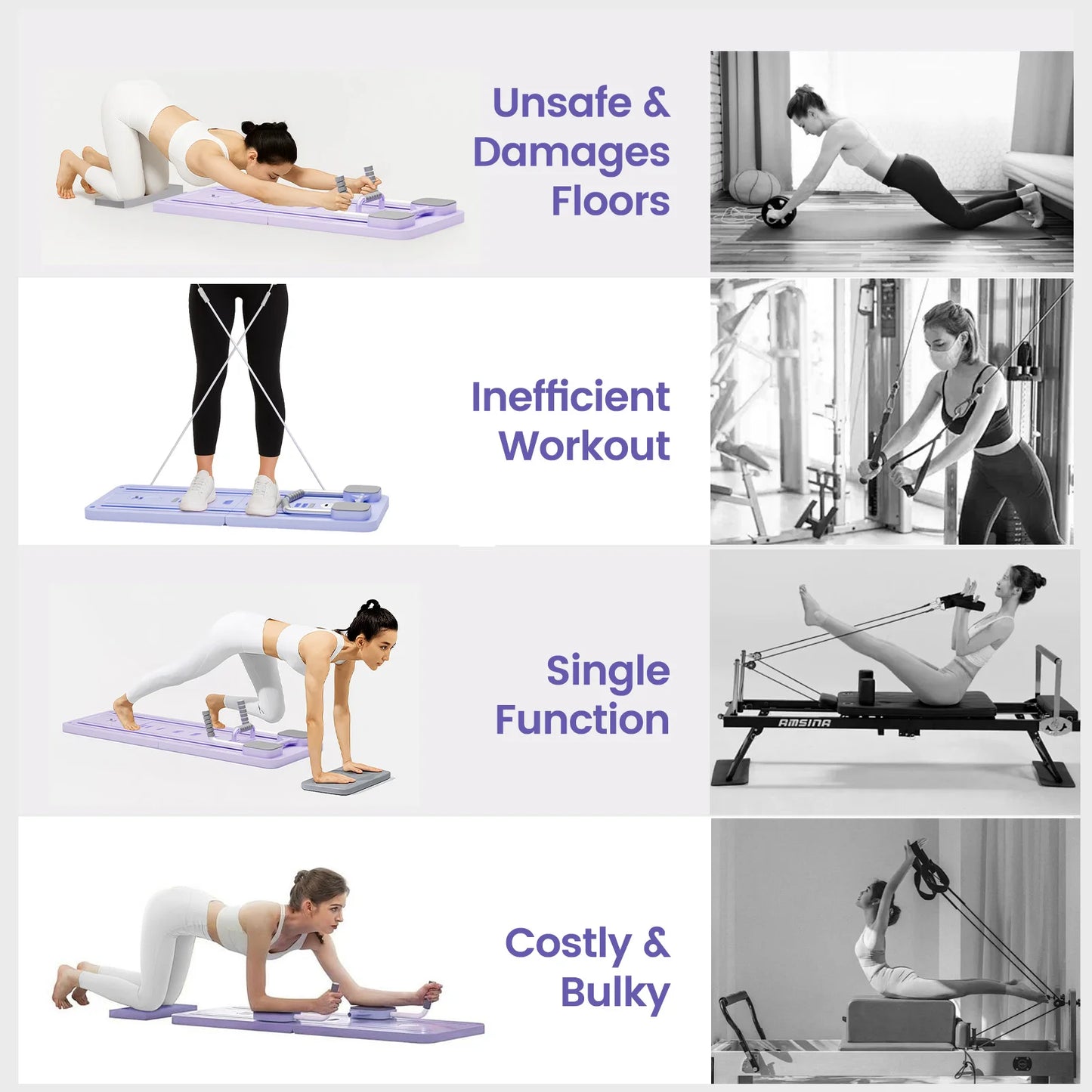 Ab Pilates Board Multi Function Abdominal Training System With Bands