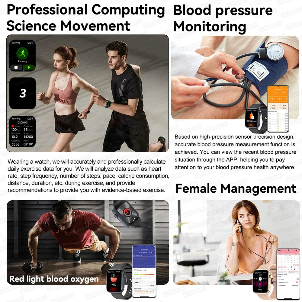 AI Smart Diagnosis Watch HRV PPG Heart Rate Monitor NFC