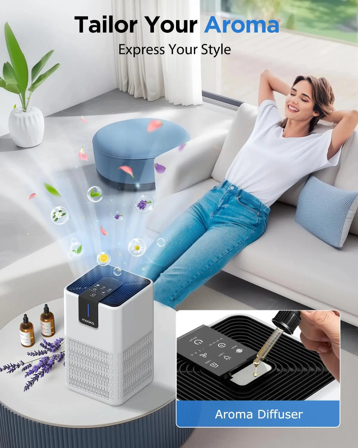 Room Air Purifier For Pets With HEPA Filter Quiet Sleep Mode Aromatherapy