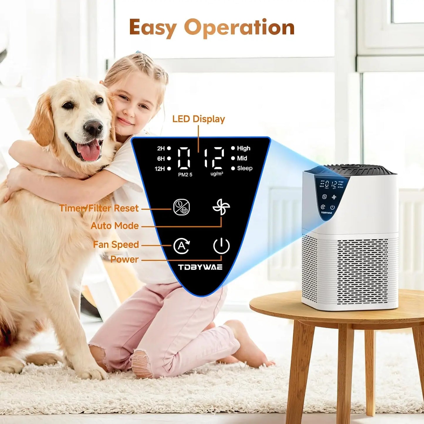 H13 True HEPA Air Purifier With Fragrance Diffuser For Home