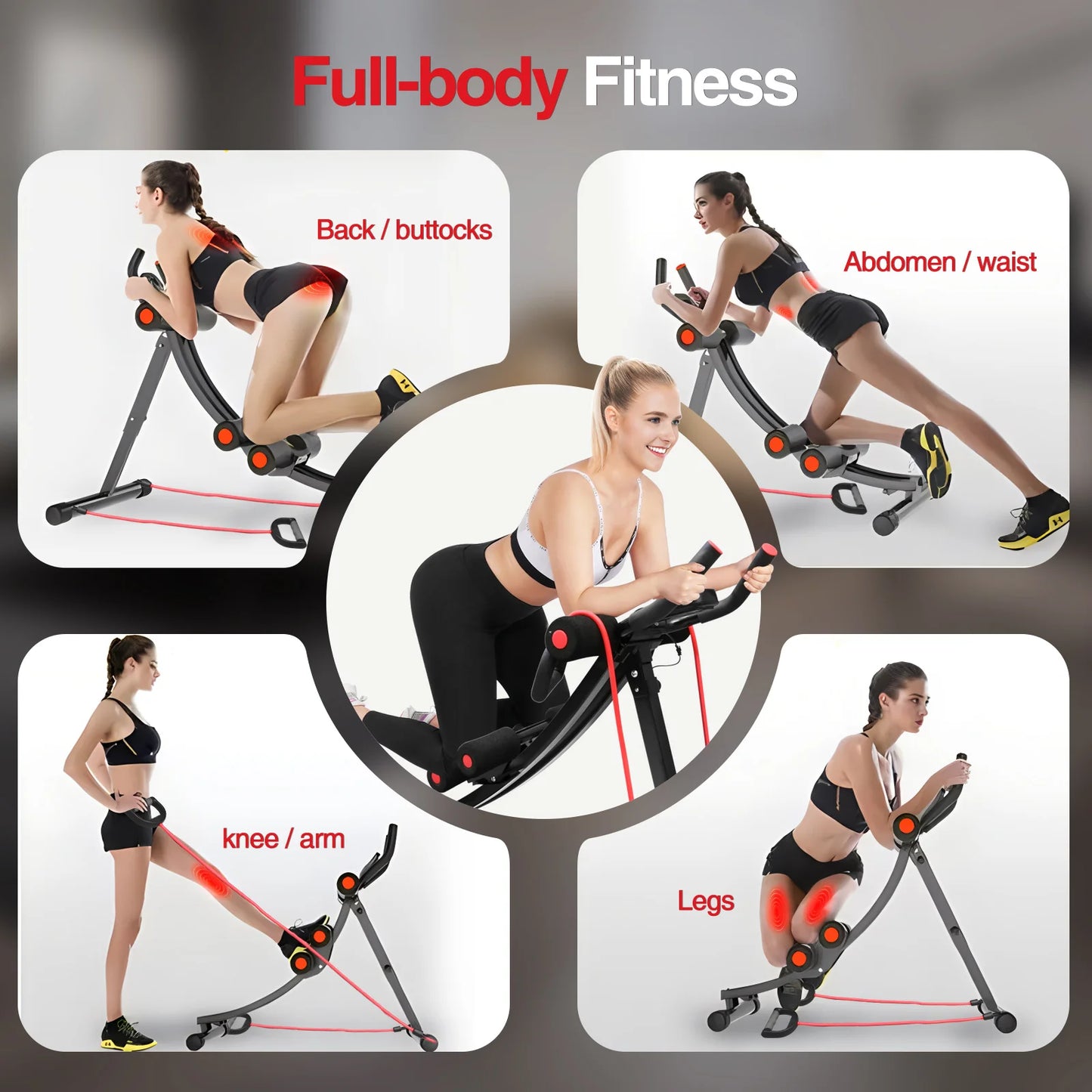 Foldable Ab Machine With LCD Display For Home Gym Workout