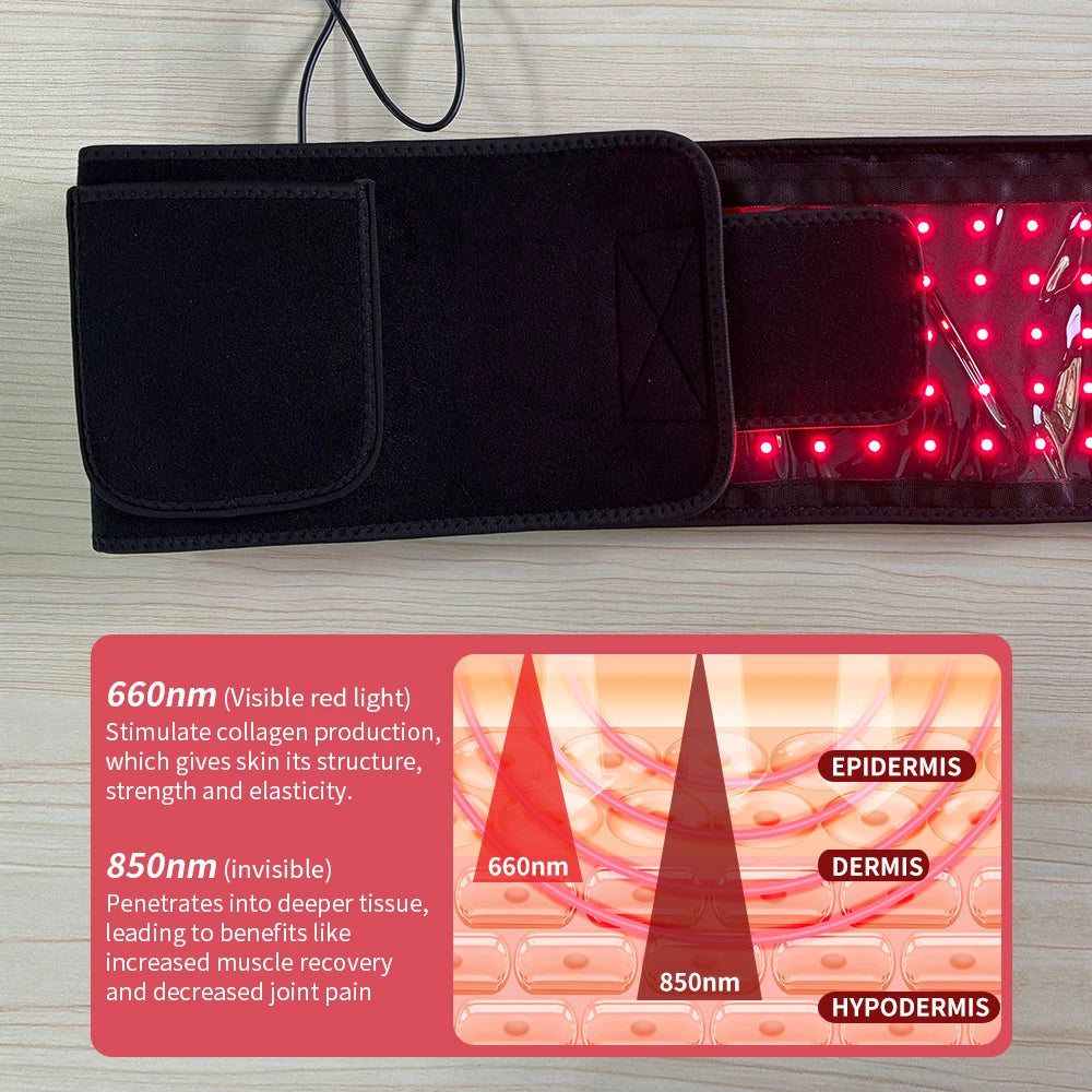 Near Infrared Light Therapy Belt 660nm 850nm Muscle Recovery