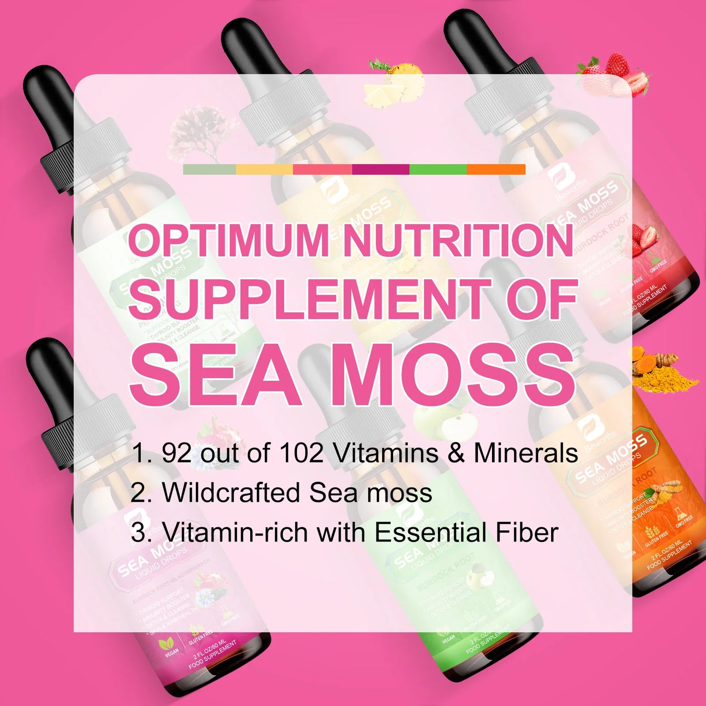Beworths Seamoss Liquid Drops Black Seed Oil Burdock Root