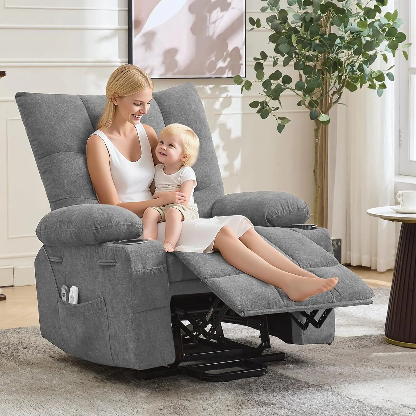 Power Lift Recliner Chair With 45 Degree Stand And Massage