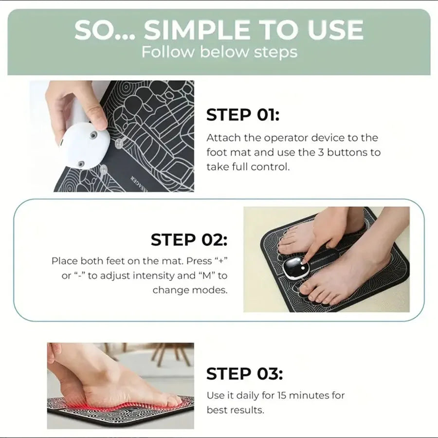 EMS Foot Massager With LCD Display And Remote Control