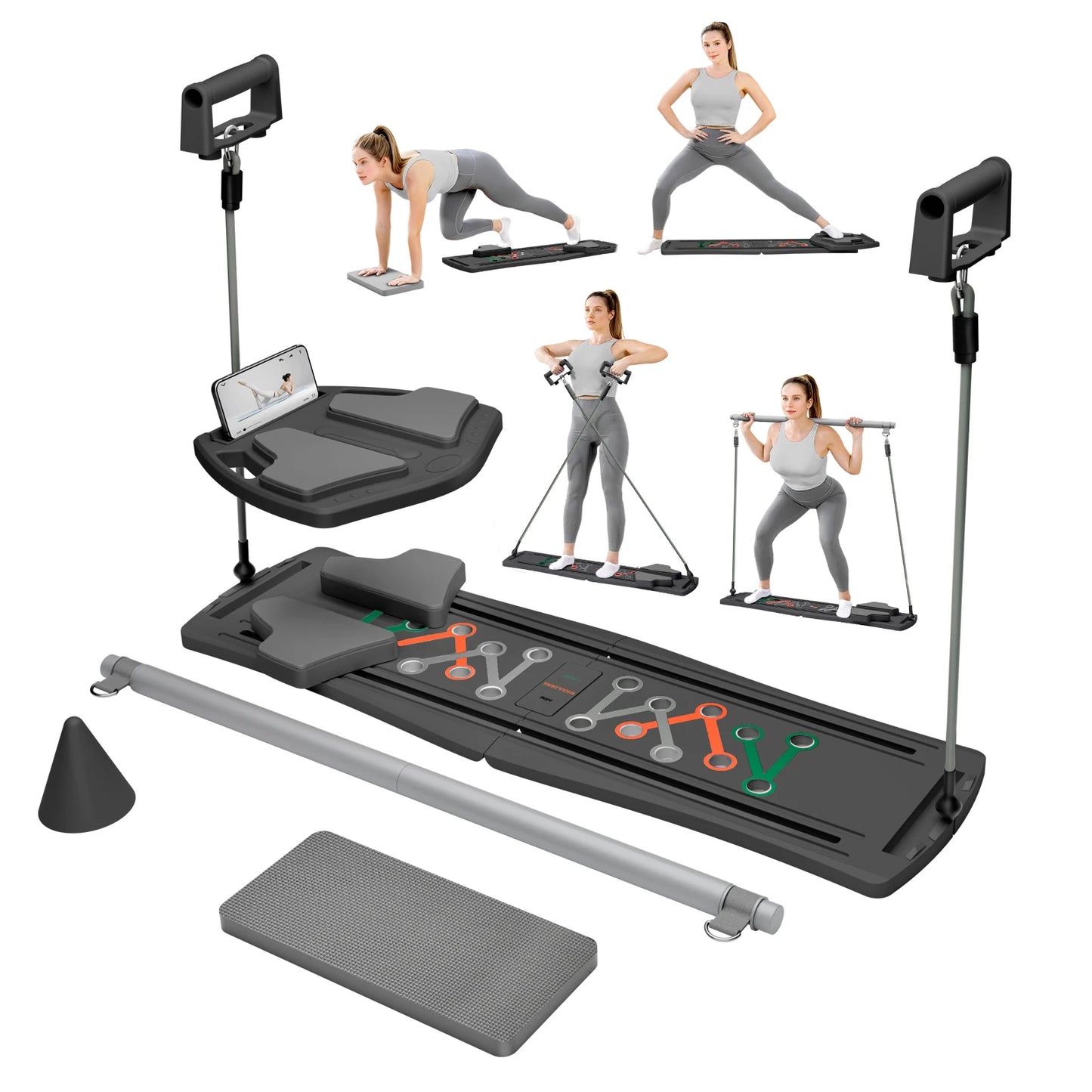 Ab Pilates Board Multi Function Abdominal Training System With Bands