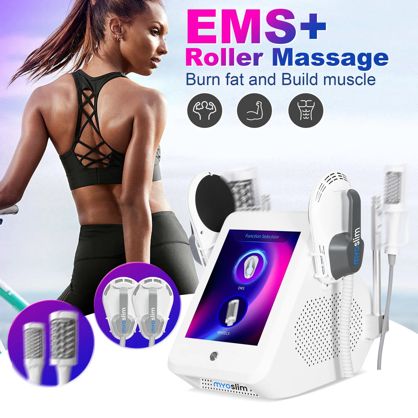 MYOSLIM 6500W EMS Body Sculpt Roller Machine For Weight Loss